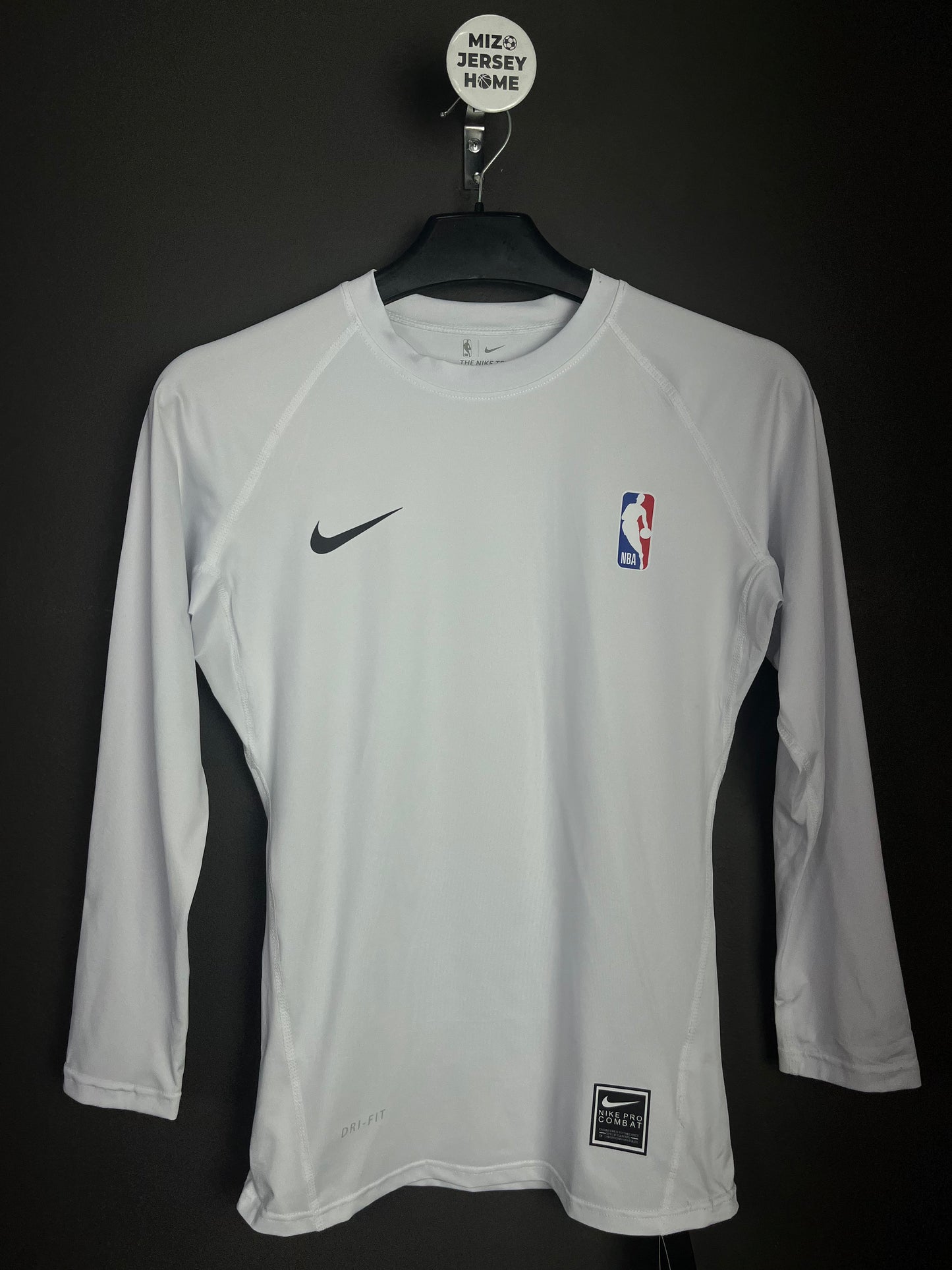 NBA Nike White Compression Shirt Long Sleeves