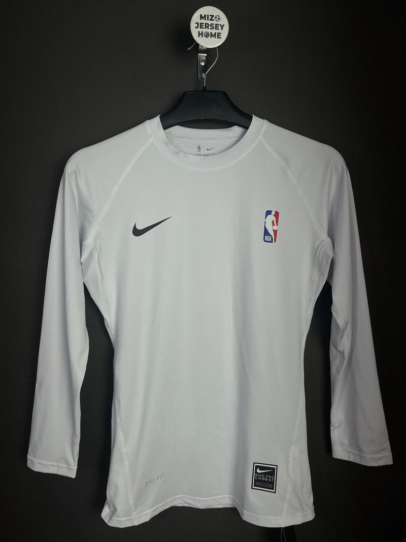 NBA Nike White Compression Shirt Long Sleeves