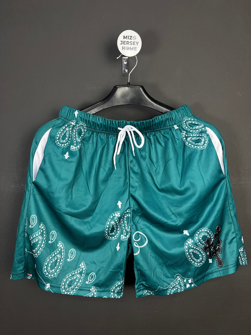 Paisley Green Sublimation Shorts